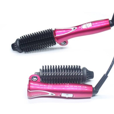 Folded Hair Curler Brush Barrel Curling Iron Wand Mini Foldable Handle Hair Hot Comb Rollers Ceramic Electric Round Heated Brush